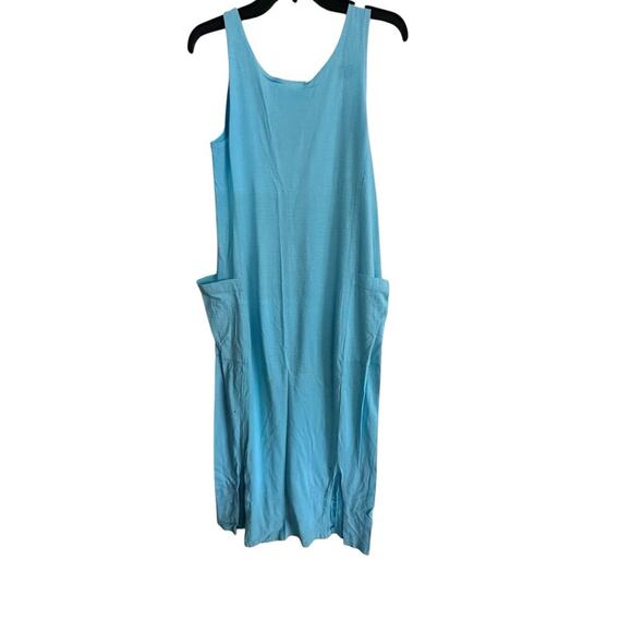 Fresh Produce Women's Blue Side Pockets Scoop Neck Midi Dress Size Small - Picture 6 of 9